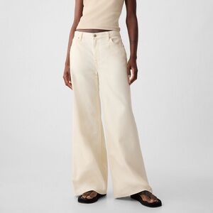 Gap cream baggy wide leg jeans size 27